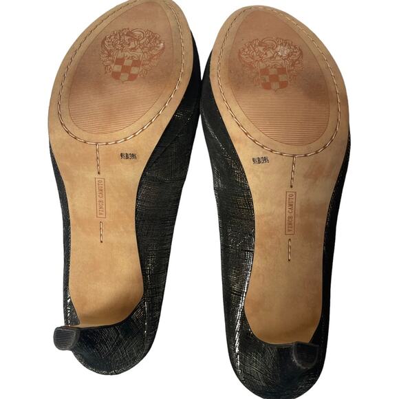 Vince Camuto Zella Silver Two Tone Metallic Platform Leather Pump 9.5 - Picture 5 of 10